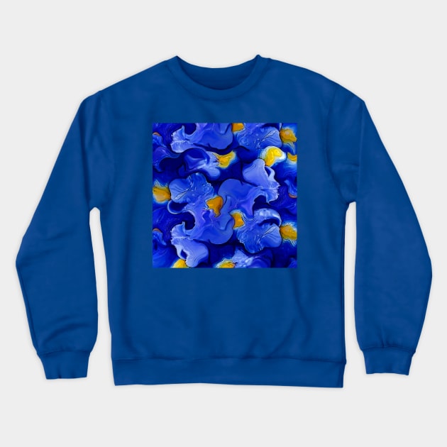 blue flowers abstract Crewneck Sweatshirt by KMdesign